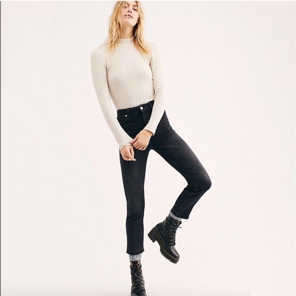 We The Free High Waisted Slim Jeans Raw hem